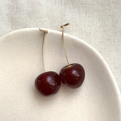 Dark Cherry Drop Earrings