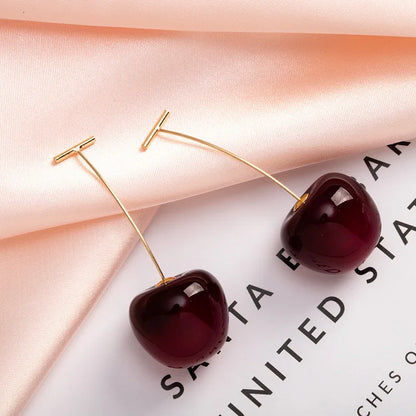 Dark Cherry Drop Earrings